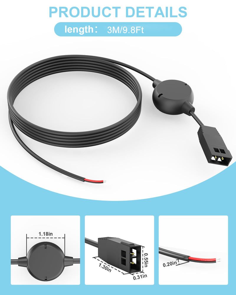 WUKUR 720057-1 PC 11 Filter Power Cable Replacement for Humminbird | Compatible with Helix 8 Helix 9 Helix 10 Helix 12 Helix 15 Series 800 Series 900 Series 1100 Series Products 797 798 (9.8ft)