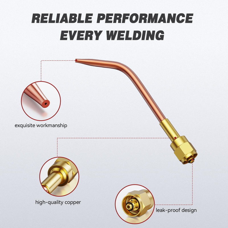 ARCCAPTAIN Oxy Acetylene Welding Nozzle W-1 Series Replacement for Victor 100 Series, Size 1-3