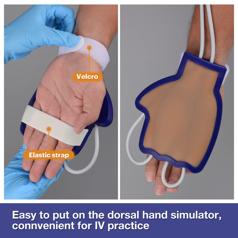 SimCoach Phlebotomy and Venipuncture Practice Kit, Wearable IV Practice Trainer Kit, Dorsal Hand Injection Trainer, IV Start Kit for Injection Training, Medical Education, Nursing School Essentials Black