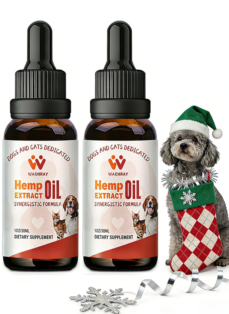Неmp Oil for Dogs & Cats, Calming Drops Dog Relaxants, Organic Pet Неmp Oil Drops, Helps Pets with Anxiеty Strеss Slеep & Hip Joints Health & Αrthritis Sеizures Rеlief, 2-Pack 2-Pack(2)