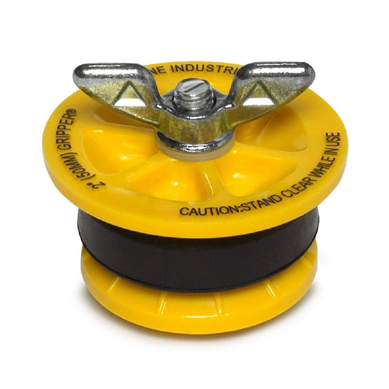 Cherne 270229 End-Of-Pipe Gripper Mechanical Test Plug, 2", Yellow 1 Count (Pack of 1)
