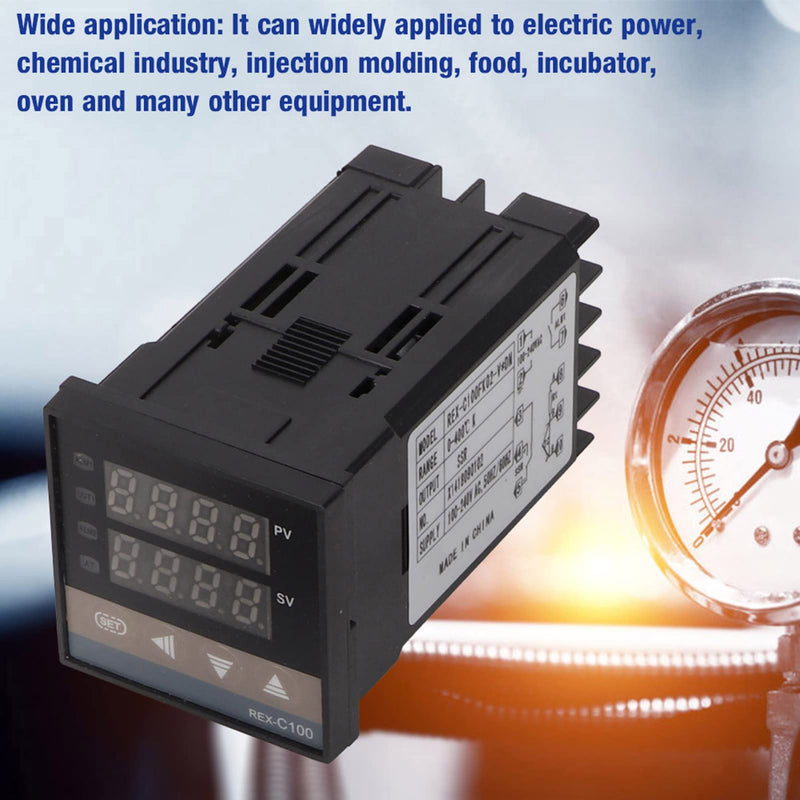 Oumefar 0 to 400°C REX-C100FK02-V*DN Max25A SSR Temperature Thermostat Controller Kit for Water Tanks