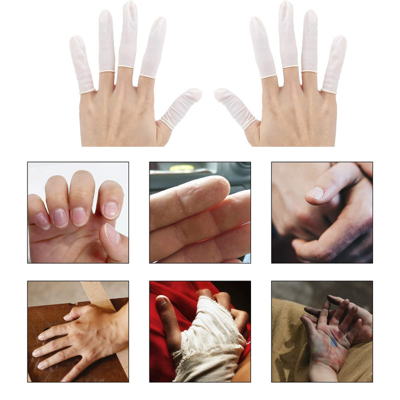 Finger Cots Small 300 Pcs Fingertips Protective Finger Cots White Disposable Finger Rubber Tips for Injured Finger,Cracked Finger,Sports - NewNest Australia