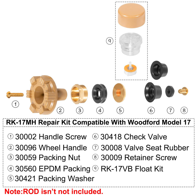RK-17MH Repair Kit Metal Handle,Outside Faucet,Compatible with Woodford Model 17 RK-17MH