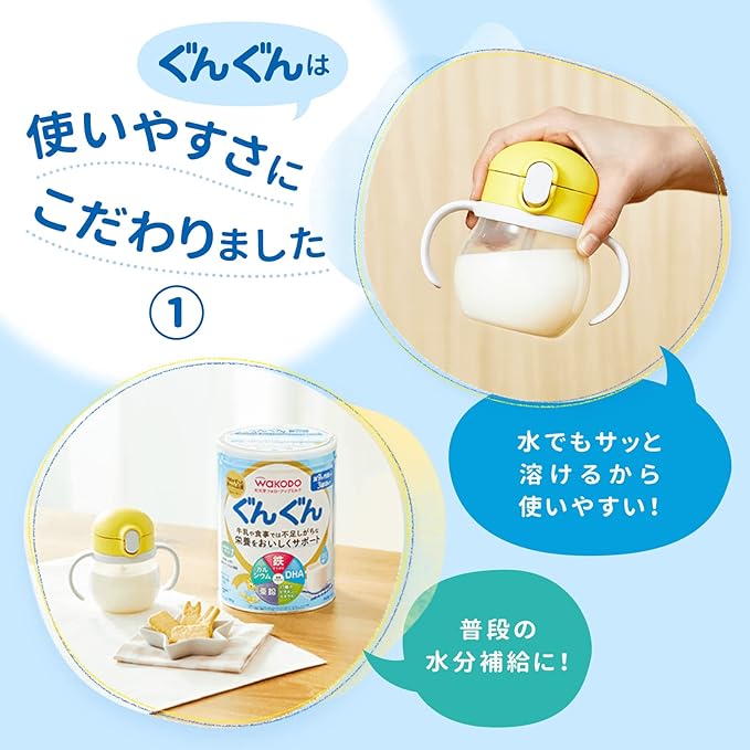 Wakodo Follow-up Milk Gungun Powdered Milk [Around 9 Months to 3 Years Old] Baby Milk Contains Iron, Calcium, and DHA White 830g x 2 Can Pack (Bonus Included) - NewNest Australia