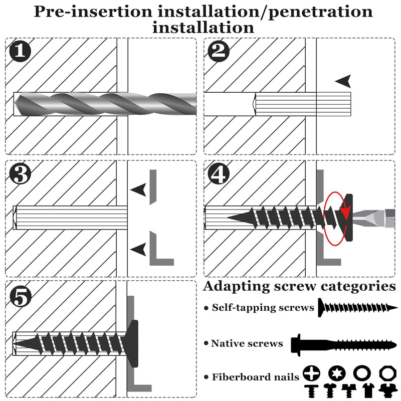 200 Pcs Expanding Plastic Screw Anchors 1/4" Hole Green Plastic Anchors for Concrete Tile Cement Bolt Expansion Tube for #10,11,12 Screws, Fix to Wall Drywall or Other Surface(1") 1"