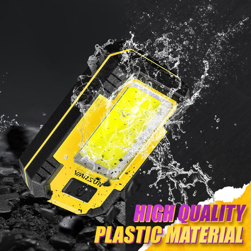 WARSUN Rechargeable Work Light LED Magnetic Mechanic Light Portable Worklight for Camping Car Repairing 1200 High Lumens Bright Yellow