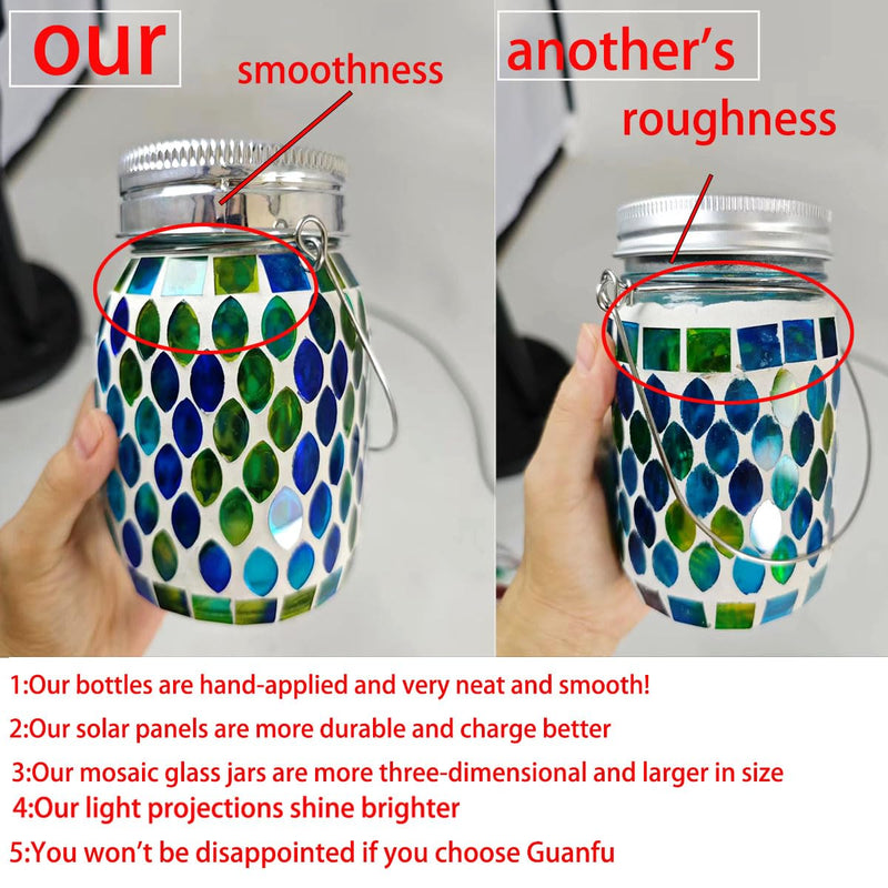 Mosaic Solar Lanterns Outdoor Hanging Lights, Garden Decor Christmas Gifts for Women Mom Grandma Halloween Decor Lights, Outdoor Waterproof Lights, Garden,Patio,Pathway & Yard Décor