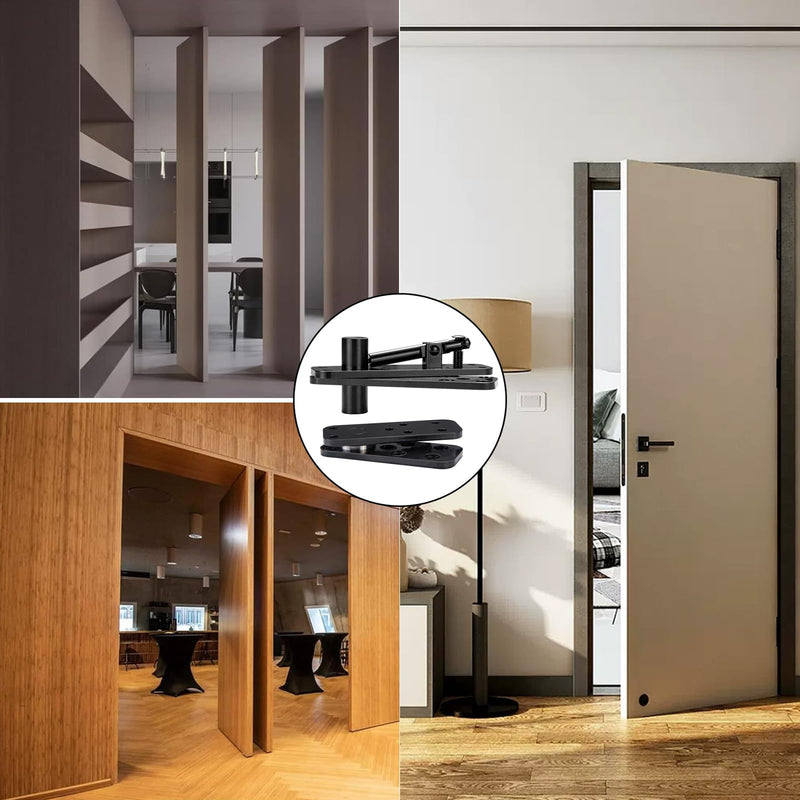 2PCS Hidden Door Hinge, Stainless Steel Hidden Hinges 573LB Load-Bearing for Doors, Heavy Duty Pivot Door Hardware Swinging Pivot Hinge 360° Rotation Door Hinges 2pcs