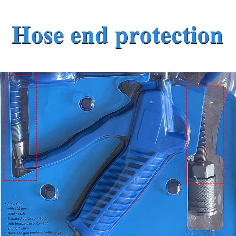 Beduan Air Blow Gun Kit with 16ft Long Pneumatic Pu Hose, Heavy Duty Air Duster Gun for Air Compressor 1/4"-16ft Tube(Blue)