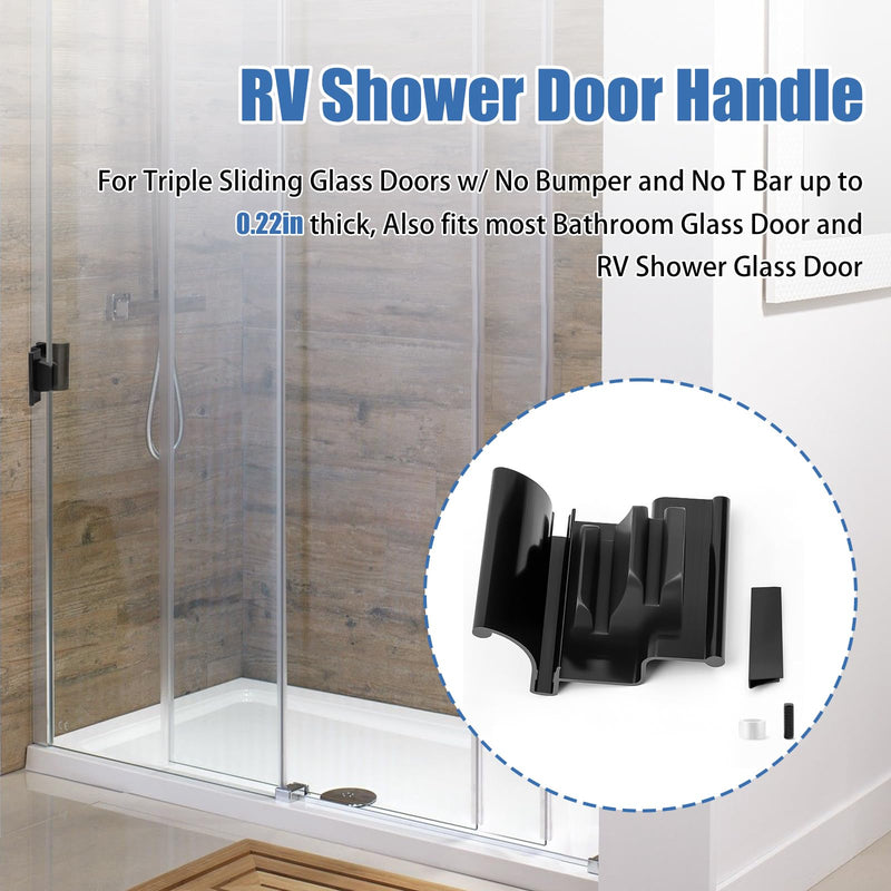 RV Shower Door Handle for Tri-Slide Door with Bumper and No T Bar