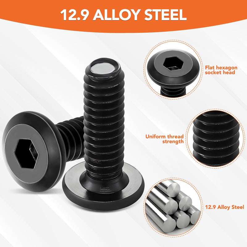 32 Sets 1/4-20 x 25/32" Threaded Inserts for Wood Furniture Screw Wood Inserts and Bolts Threaded Wood Inserts Hex Socket Drive 1/4-20 x 19/32" Screw-in Nuts