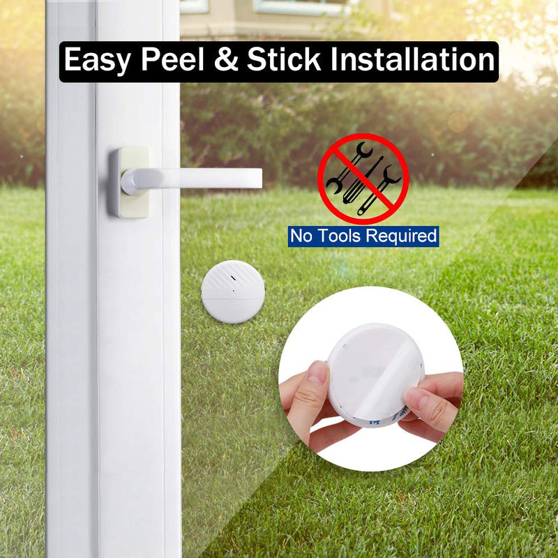 Wsdcam Glass Break Sensor Alarm 125dB Ultra-Slim Wireless Glass Break Detector Window Alarm Vibration Sensor for Home Window and Door Security (8) 8