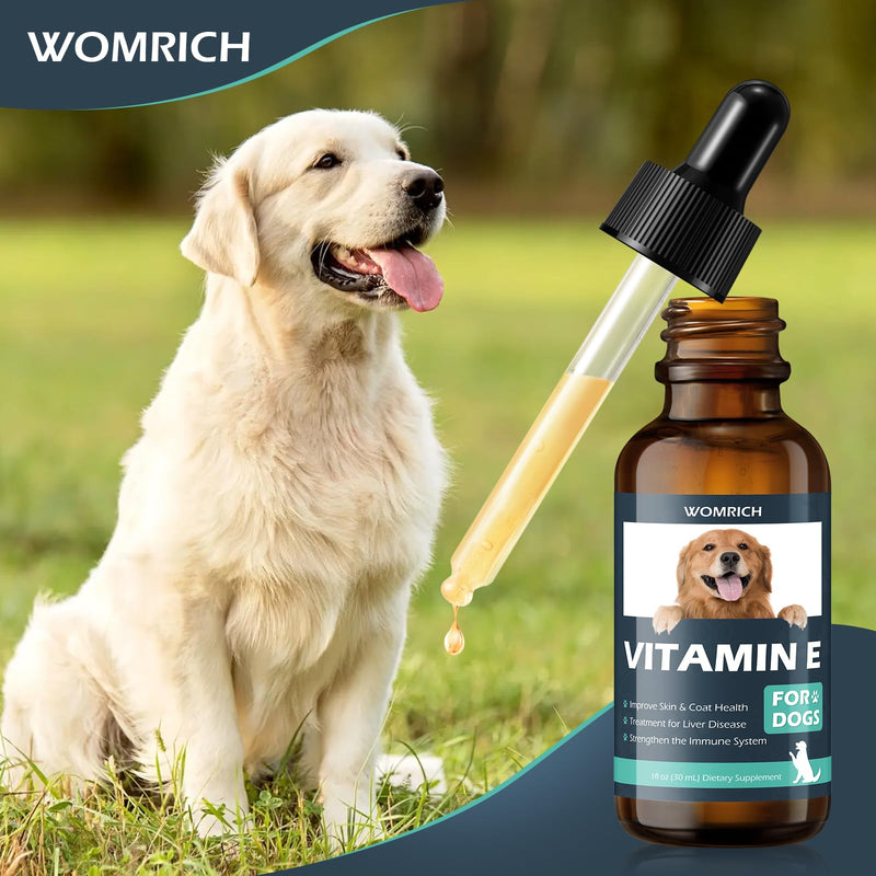 Vitamin E for Dogs 30 ML - Dog Vitamins E - Vitamin E Dropper for Dogs, Improve Skin & Coat Health, Treatment for Liver Disease, Strengthen Immune System - Natural Formula for All Ages, and Breeds - PawsPlanet Australia