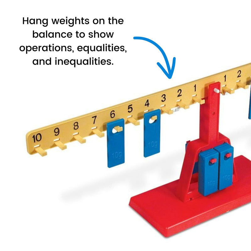 hand2mind Math Balance, Weighted Balance, School Weight Scale for Kids, Balance Scale for Classroom, Primary Balance Scale for Kids Learning, Math Manipulatives Middle School, Student Math Balance