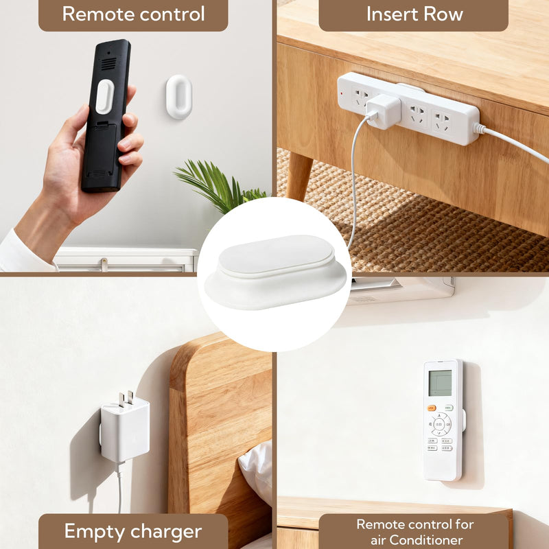 VZZNN 20 Pack Magnetic Remote Control Holder Wall Mount,Silicone,(White) white