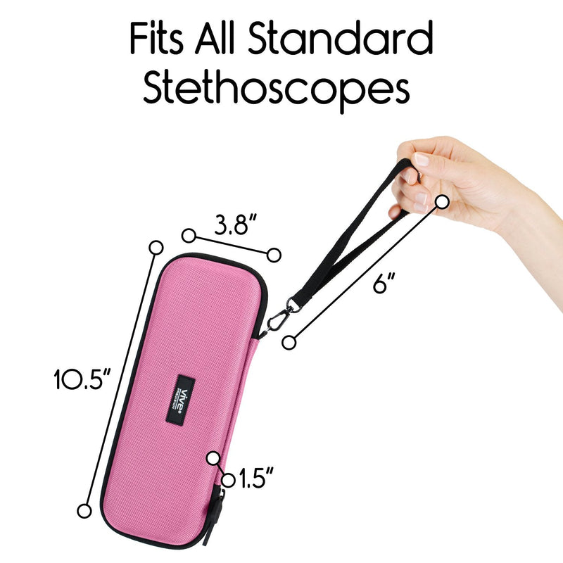 Stethoscope Case for Nurses - Hard Protective Equipment - Travel Holder Nursing School Essential - Fits 3M Littmann Classic III, Lightweight II S.E., Sphygmomanometer Pink
