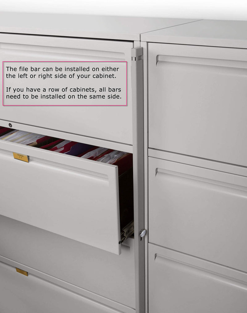 File Cabinet Locking Bar. Fits 4 Drawer File Cabinets. Includes Cobalt Drill Bit. (Beige) Beige
