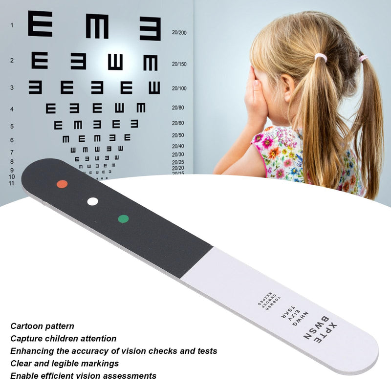 Dioche Children Vision Optometry Test Card, Coating Thicken, Clear Cartoon Pattern Optometry Test Stick for Eye Hospital, Clear Markings, Portable Design
