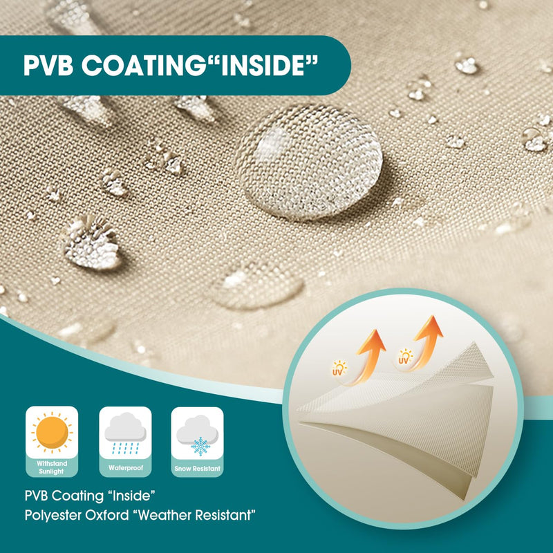 Air Conditioner Cover Waterproof, Air Conditioner Covers for AC Units, Anti-UV, Rip Resistant, Water Resistant【Medium, 1 Pack, Brown & Beige】 Medium-30H x 28W x 28D inch
