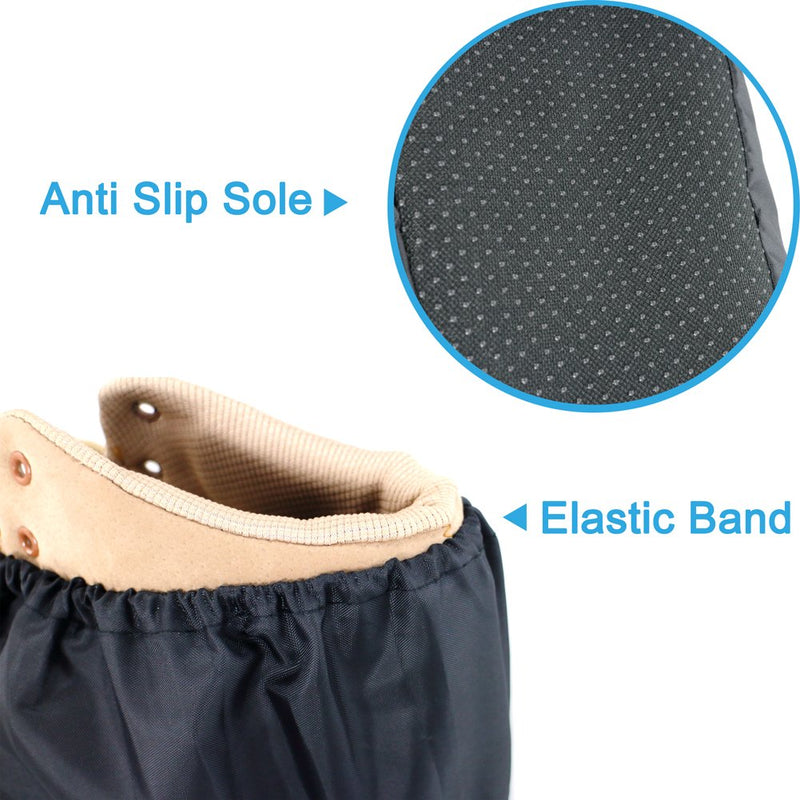 Reusable Boot & Shoe Covers Water Resistant Non Skid and Washable for Real Estate Contractors to Keep Floors Carpets Footwear and Rooms Clean - 2 Pairs (Large, Black) Large