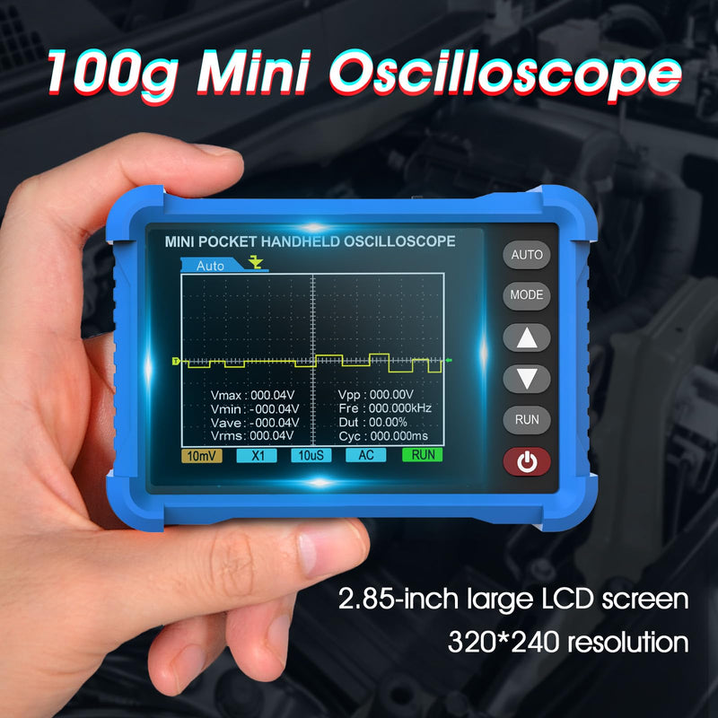 Handheld Oscilloscope, 2.8" TFT Digital Tablet Oscilloscope with 250KHz Bandwidth, 2.5MS/s High Sampling Rate, Auto Trigger, Portable Mini Oscilloscope Kit for Home, Electricians, DIYer