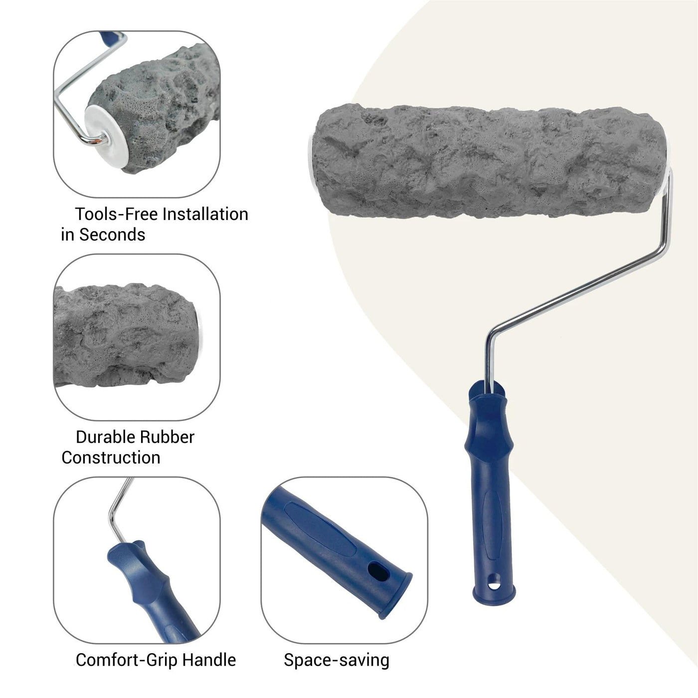 Nichiyo Concrete Texture Roller Stamp for DIY Stone Patio