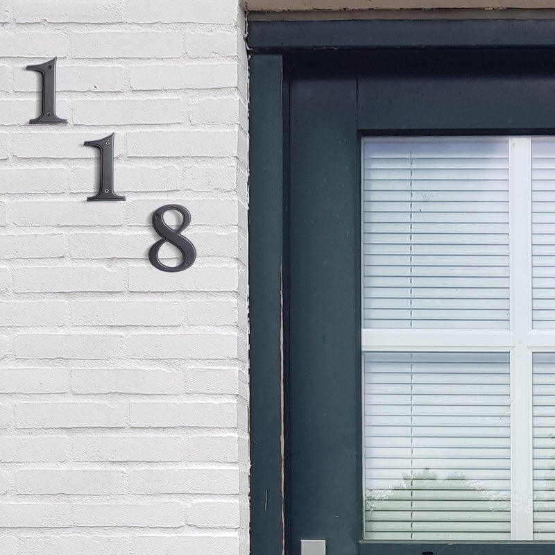 House Numbers 1, Emotionlite House Address Numbers, Black Large Modern House Numbers for Outside, Metal Mailbox Number, 5" Zinc Alloy Style 5 inch