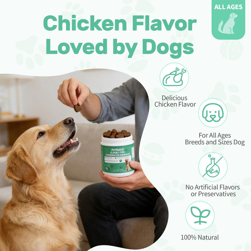 Dog Hip and Joint Supplement, Glucosamine Chondroitin Chews with Green Lipped Mussel Omega 3 Collagen Support Joint Flexibility Pain Relief, Joint Supplements for Small Large Breeds Dogs, 90 Count