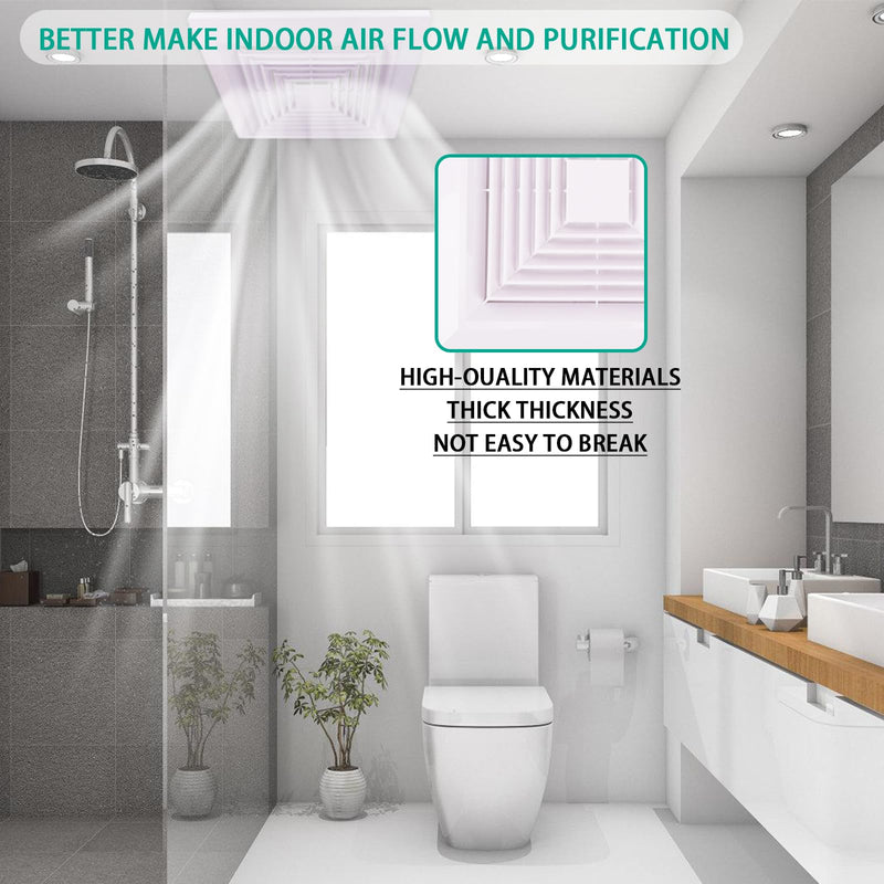 1-Piece(12"x12"Inches) Bathroom Exhaust Fan Cover with Spring, Square Ceiling or Wall Mounted Exhaust Fan, Ceiling Fan, Grille, Air Diffuser, Diverter Ventilation Hood, Replacement Accessories 12 X 12 inches 1