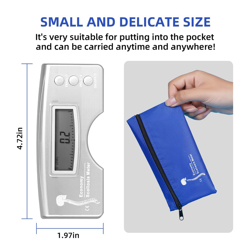 Scoliosis meter Electronic, Precise Measure Digital Display Scoliosis meter for Scoliosis Evaluation, Professional Scoliosis meter Pediatric, Portable Human Scoliosis Meter for Therapy Analyzer