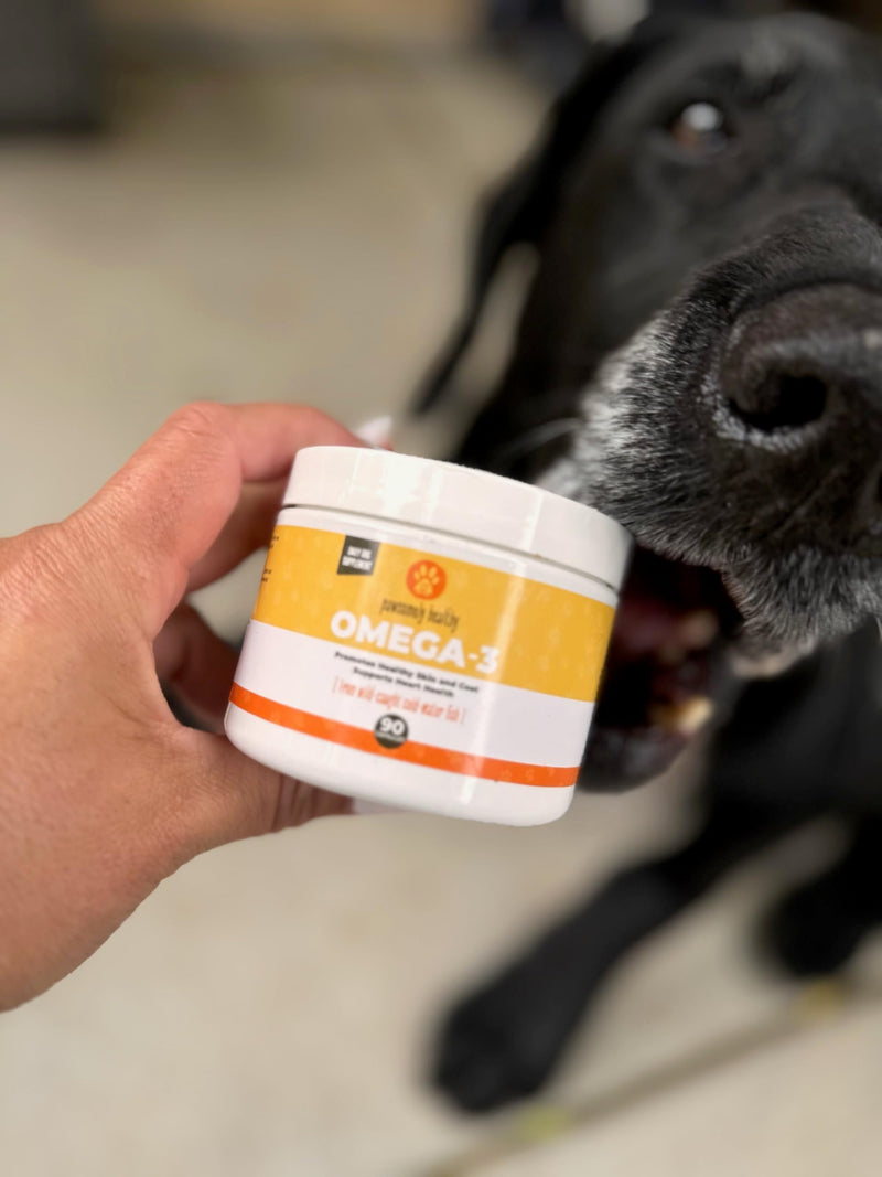 Omega-3 Fish Oil for Dogs by Pawsomely Healthy - High in EPA, DHA - Allergies, Itching, Shedding - Supports Immune System, Skin, Coat, Heart, Joints - 90 Powder Capsules - PawsPlanet Australia