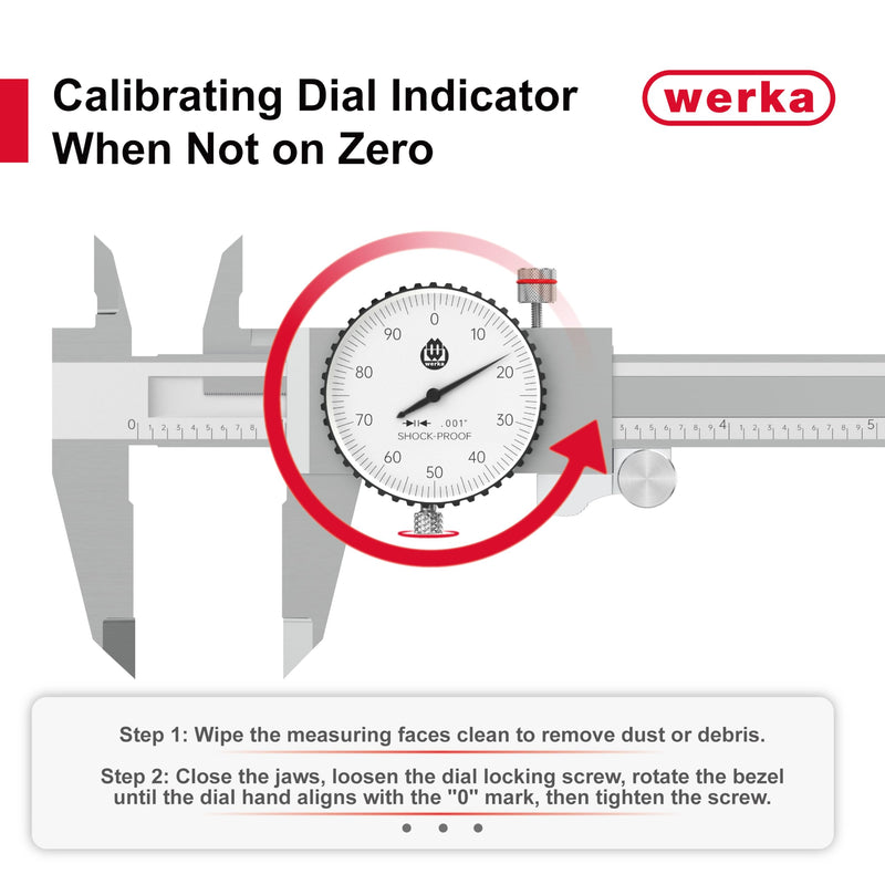 werka Dial Caliper 6 Inch, Shockproof Dial Caliper Measuring Tool with 0.001" Precision Micrometer Caliper with Custom Case, 4-Way Measurement, Stainless Steel 0-6x0.001"