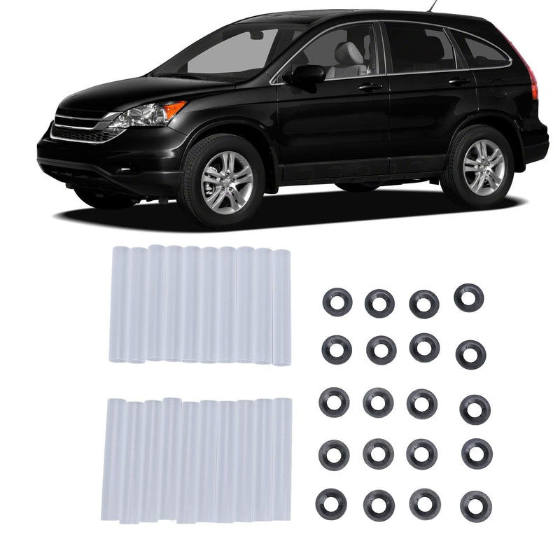 Garage Door Hinge Quiet Roller Sleeves, 20 Sets Garage Door Hinge Quiet Roller Sleeves 11mm ID 80mm Length Roller Shaft Nuts Bearing Gaskets for Cars RV Garage Doors