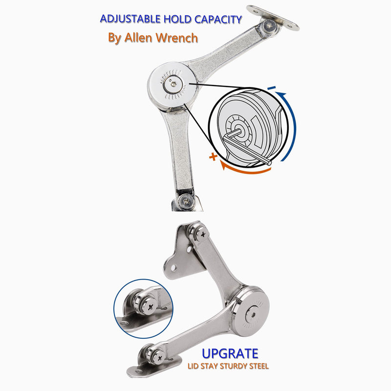 Toy Box Hinges Soft Close Hinges Heavy Duty, for Chest Toy Box,Lid Stay Support 50lb/2pcs (APFFSY)