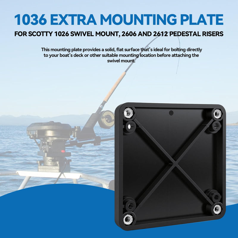 2 pcs 1036 Mounting Plate:Compatible with Scotty 1026 Swivel Mount, 2606 and 2612 Pedestal Risers,Mounting Plate Only,for No. 1026 Swivel Mount 2