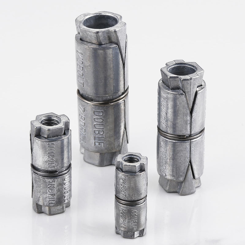 (25 pcs)1/4x1-1/4 Outer diameter1/2 Double Expansion Anchor, Zinc Plated Double Expansion Shield Anchors, Double Expansion Shields,for Masonry, Concrete, Brick or Block 1/4x1-1/4x1/2 25