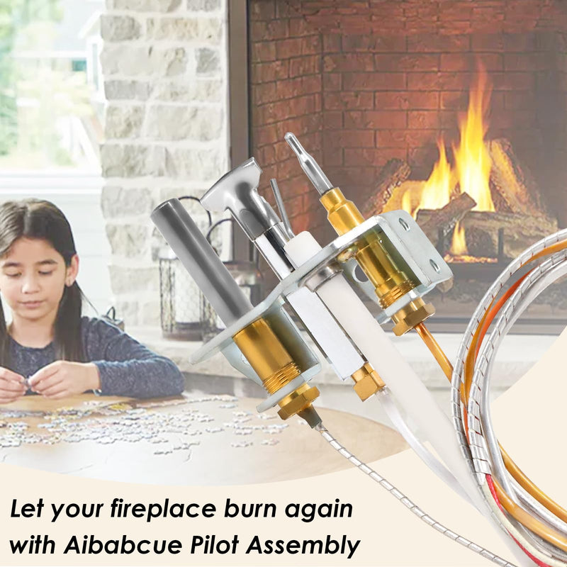 4021-733 Pilot Assembly Kits Propane Gas for Heat N Glo, Heatilator Fireplaces, 25661 Pilot Assembly with Thermocouple, Thermopile Replacement Parts for Heatilator Gas Stoves 4021-733 Propane Gas
