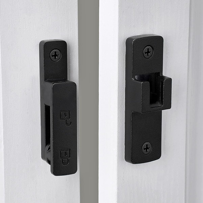 Matte Black Barn Door Latches,180 Degree Gate Lock,Flip Gate Latches Hardware,Zinc Alloy Door Lock Latch, Pet Lock,Door Security Door Latch Lock for Cabinets,Bathroom, Barn & Garden Matte Black_180 Degree 1