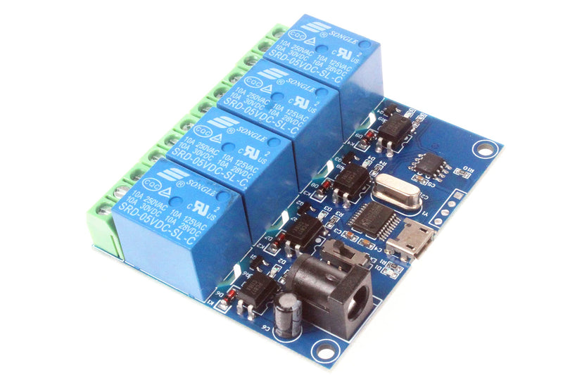 NOYITO 4-Channel Micro USB Relay Module USB Smart Control Switch USB Intelligent Control Switch