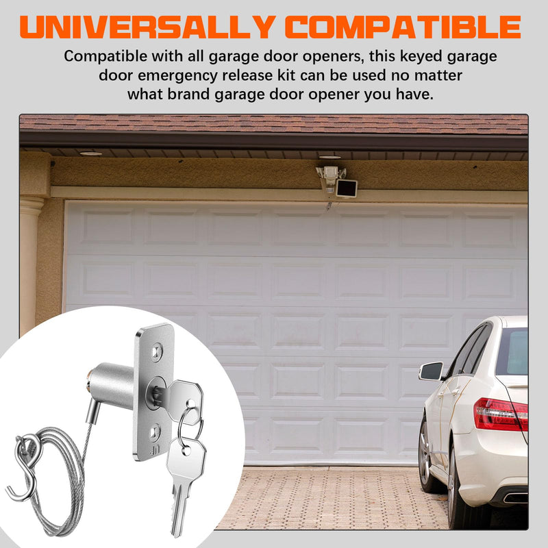 6 Set Emergency Release Lock Kit, Garage Door Opener Quick Release Lock for Universal Garage Door Openers 6