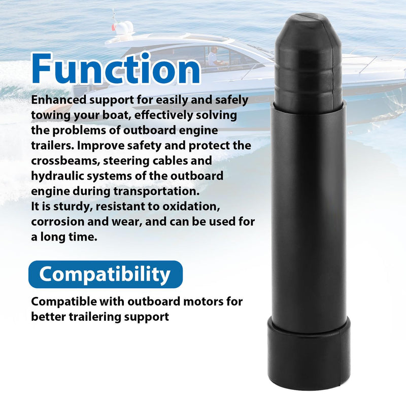 Outboard Transom Saver - Black Rubber Trailering Support with Steer Stops, Compatible with 3-Ram Trim/Tilt, fits Yamaha Outboard.