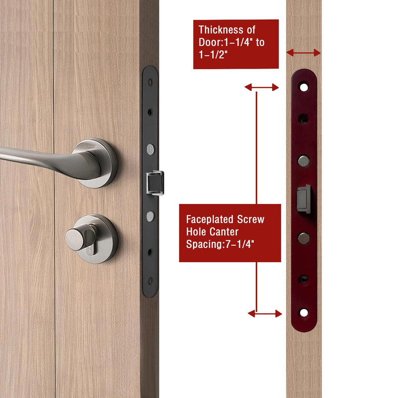 Storm Door 2 Point Bolt Mortise Lock Body,Replacement Fit Pella Storm Door Handleset Part,Red Face Plate