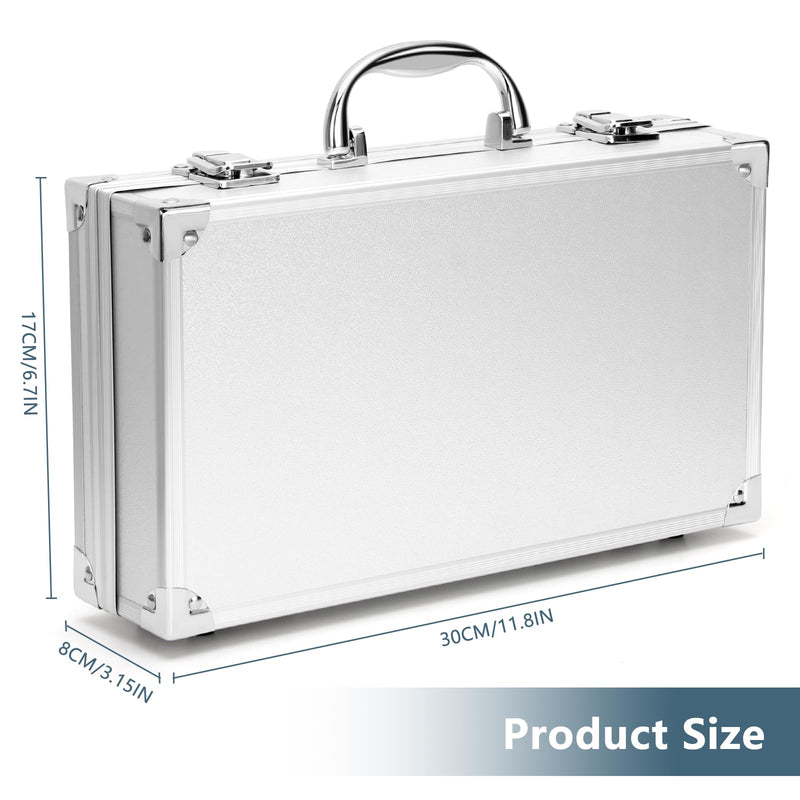 11.8 Inch Aluminum Tool Box Portable, Lockable Handle Portable Medicine Chest Organizer Aluminum Briefcases for Men Women-11.8x3.15x6.7in (30x8x17cm)