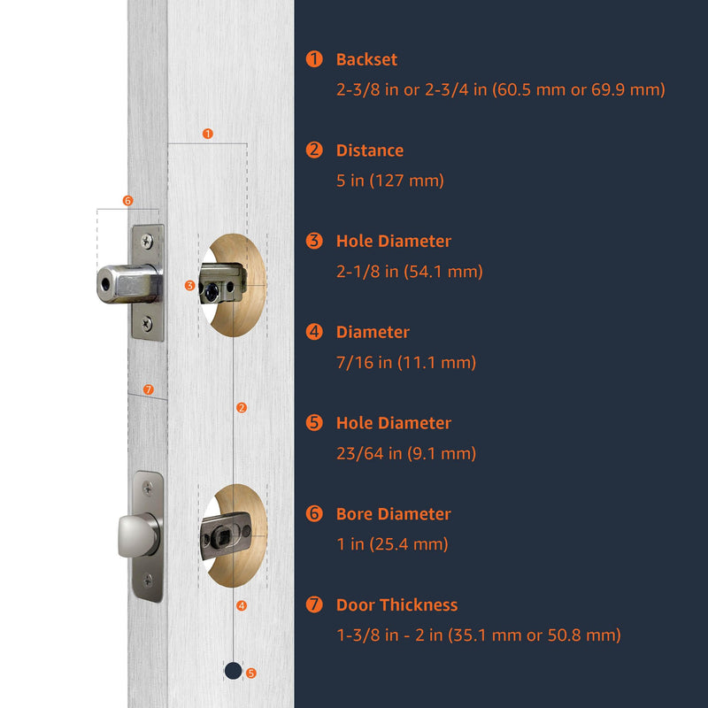 Amazon Basics Front Door Lock Set, Handleset with Shelby Lever, Level Door Handle, Exterior, Single Cylinder Packs, Oil Bronze, 1-Pack 1 Pack