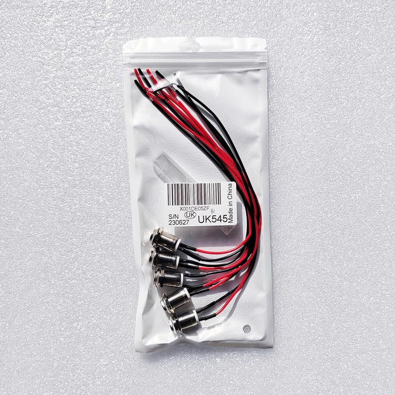 5pcs 12mm 2A 12V/24V/125V/250V AC Prewired Waterproof Push Button Momentary Stainless Steel Push Button On Off (High Head) SS-Momentary(High head)