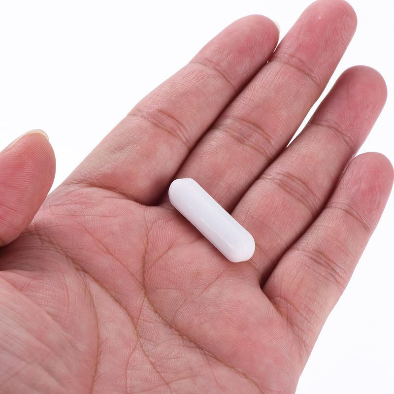 MECCANIXITY Magnetic Stirrer Mixer Stir Bar Rod 30mm(1.18") x8mm Cylinder Shape PTFE Coating Magnet White for Laboratory 46Pcs 30mm x8mm