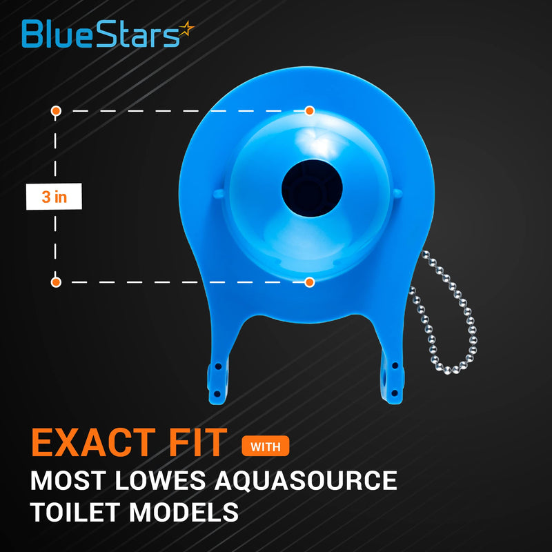 BlueStars Ultra Durable 98923 Lowe's AquaSource Original Flapper Replacement for 1.28 GPF Toilets - Exact Fit for 98923, 312795, 352027, 395280 & 12293 Pack of 1