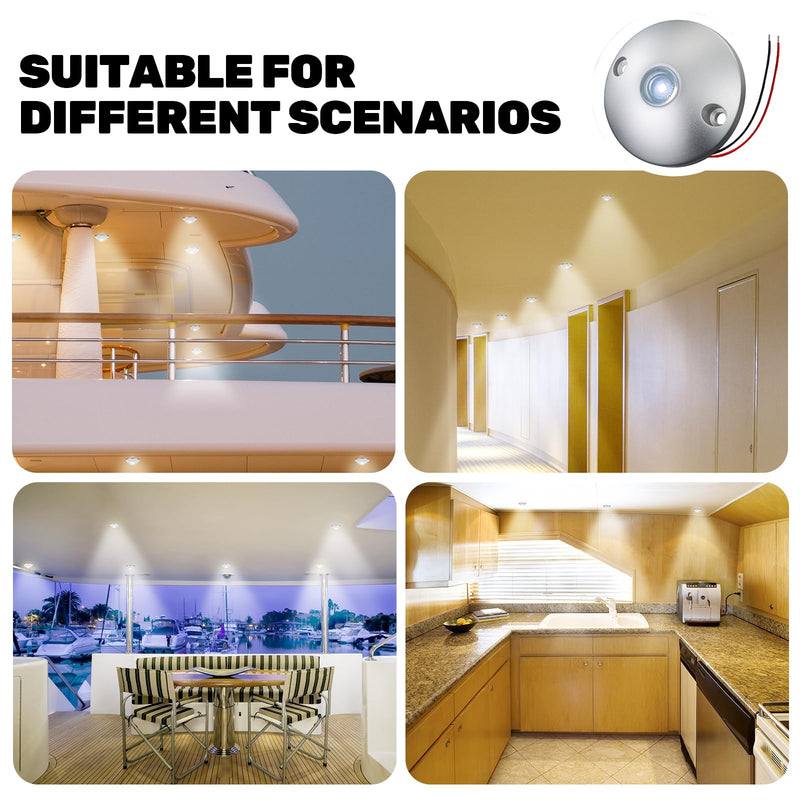 3W LED Marine Indoor and Outdoor Lighting-Integrated Aluminum Shell,Heat Dissipation,IP67 Waterproof,Anti Glare,Suitable for Boat/Yachts/Sailboats/RVs（Nature White）