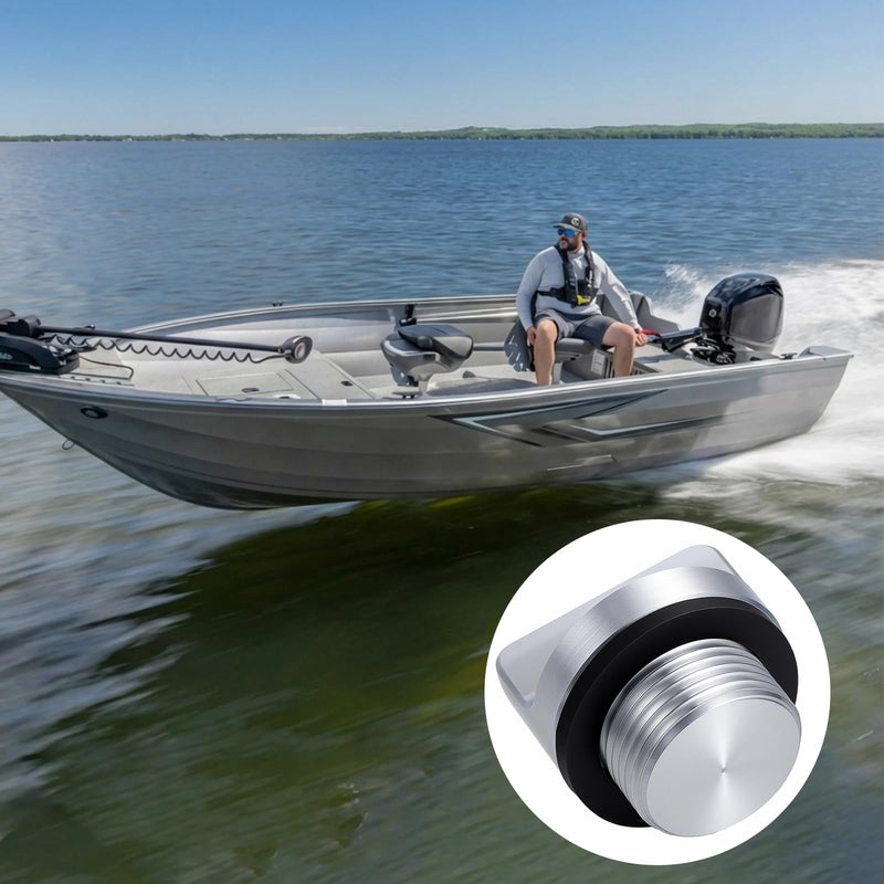 2 Pack 1.4 Inches Aluminum Boat Drain Plugs Applicable to Aluminum Boats with Floor Boat Hole Plugs with Neoprene Washer Boats Trailer Accessories (Not Transom Drain)